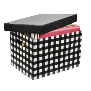 Marbig Patterned Archive Box Black Tartan