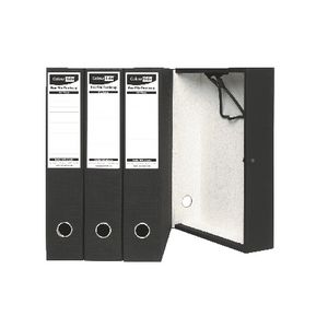 ColourHide Foolscap Box File Black 4 Pack