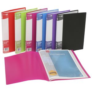 ColourHide Display Book A4 20 Pocket Fixed Assorted Colours