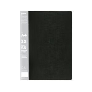 ColourHide Display Book A4 Fixed 20 Pocket Black