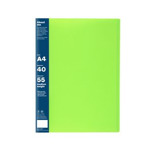 ColourHide My Big Display Book A4 Fixed 40 Pocket Green