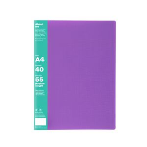 ColourHide My Big Display Book A4 Fixed 40 Pocket Purple