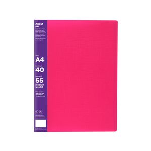 ColourHide My Big Display Book A4 Fixed 40 Pocket Pink