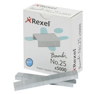 Rexel No.25 Bambi Staples 5000 Pack