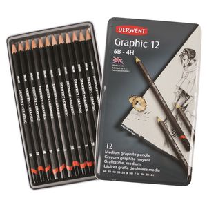 Derwent Graphic Sketching Pencils Medium 12 Pack