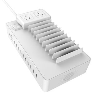 Aerocool 2 Outlet 10 USB Port Charging Station