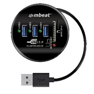 mbeat 3 Port USB 3.0 Hub and Card Reader
