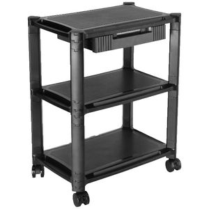 Brateck 3 Shelf and Drawer Height Adjustable Smart Cart