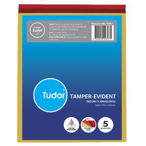 Tudor PolyTough Tamper Evident Envelopes Gold 190x240 5 Pack