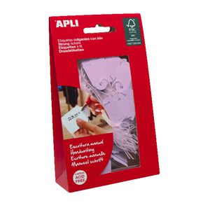 Apli 12929 Strung Tickets 22 x 35mm Pink 100 Pack
