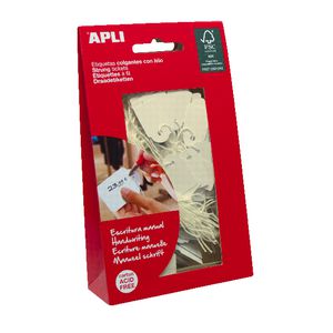 Apli 12931 Strung Tickets 22 x 35mm Yellow 100 Pack
