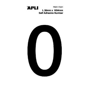 Apli Self Adhesive Number 0 Black and White