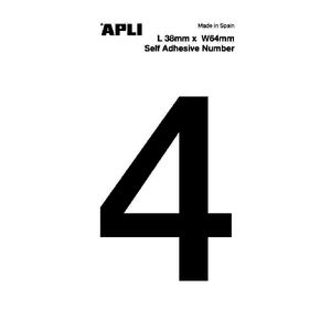 Apli Self Adhesive Number 4 Black and White