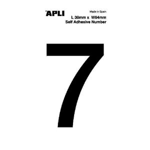 Apli Self Adhesive Number 7 Black and White