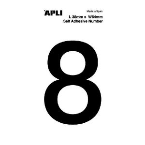 Apli Self Adhesive Number 8 Black and White