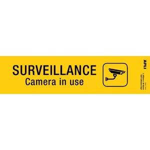 Apli Surveillance Camera Yellow Self Adhesive Sign