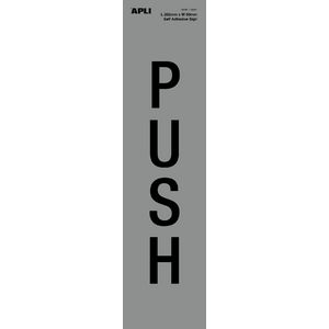Apli Push Self Adhesive Sign Silver