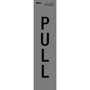Apli Pull Self Adhesive Sign Silver
