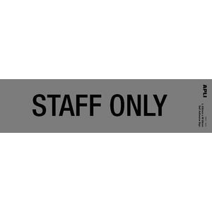 Apli Staff Only Self Adhesive Sign Silver