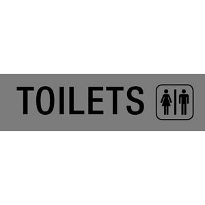 Apli Toilets Self Adhesive Sign Silver