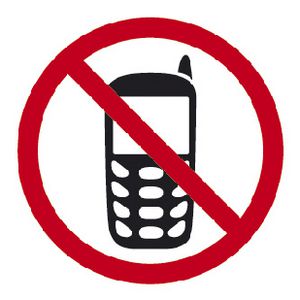 Apli No Mobile Phone Self Adhesive Sign