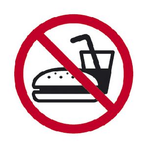 Apli No Eating Self Adhesive Sign