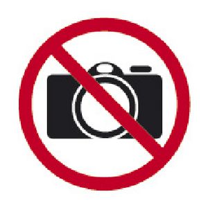 Apli No Photography Self Adhesive Sign