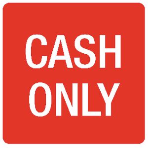 Apli Cash Only Self Adhesive Sign