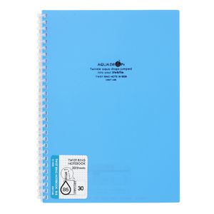 Aqua Drops Twinkle Twist Ring B5 Notebook Blue 30 Page