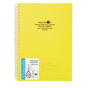 Aqua Drops Twinkle Twist Ring A5 Notebook Yellow 30 Page
