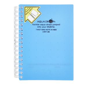 Aqua Drops Twinkle Twist Ring A6 Notebook Blue 70 Page