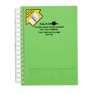Aqua Drops Twinkle Twist Ring A6 Notebook Lime 70 Page