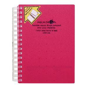 Aqua Drops Twinkle Twist Ring A6 Notebook Red 70 Page