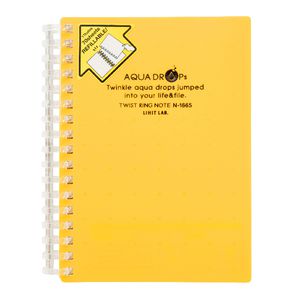 Aqua Drops Twinkle Twist Ring A6 Notebook Yellow 70 Page