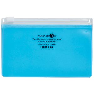 Aqua Drops Zip Open Document Wallet A8 Blue