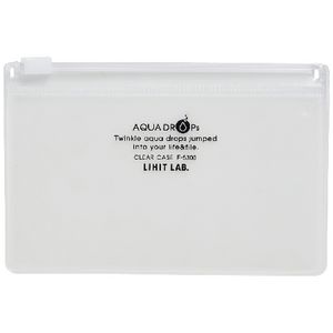 Aqua Drops Zip Open Document Wallet A8 Clear