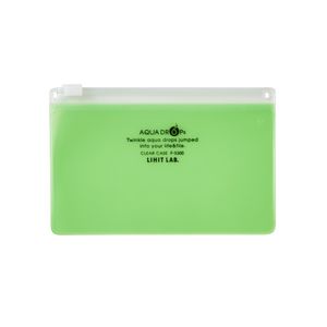Aqua Drops Zip Open Document Wallet A8 Green