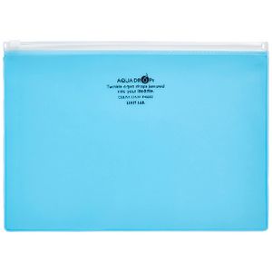 Aqua Drops Zip Open Document Wallet A5 Blue