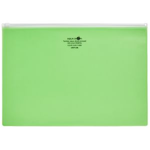 Aqua Drops Zip Open Document Wallet A3 Green