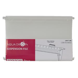 Aqua Drops Suspension File Foolscap Clear 5 Pack