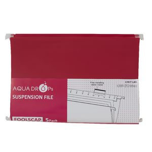 Aqua Drops Suspension File Foolscap Red 5 Pack