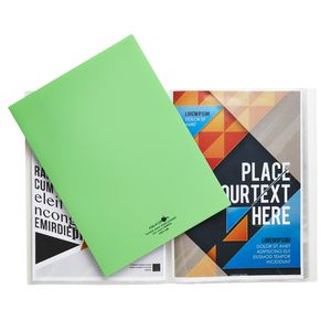Aqua Drops A4 Display Book 20 Pocket Fixed Lime