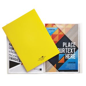Aqua Drops A4 Display Book 20 Pocket Fixed Yellow