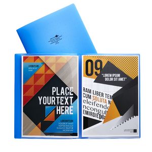 Aqua Drops A4 Display Book 6 Open Page Blue