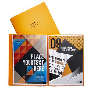 Aqua Drops A4 6 Page Pocket File Orange