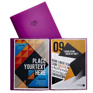 Aqua Drops A4 6 Page Pocket File Purple