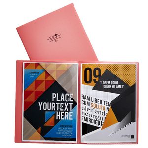 Aqua Drops A4 6 Page Pocket File Pink