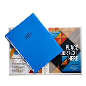 Aqua Drops Refillable Display Book A4 10 Pocket Blue