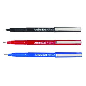 Artline 220 0.2mm Fineliner Assorted 4 Pack
