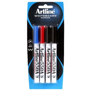 Artline 550A Whiteboard Markers Assorted 4 Pack